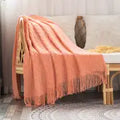 Knit Throw Blanket with Tassels