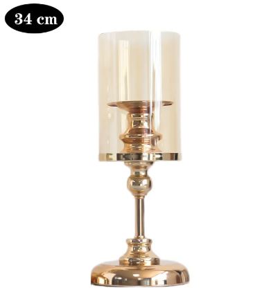 Champagne Metal Candle Holder Set