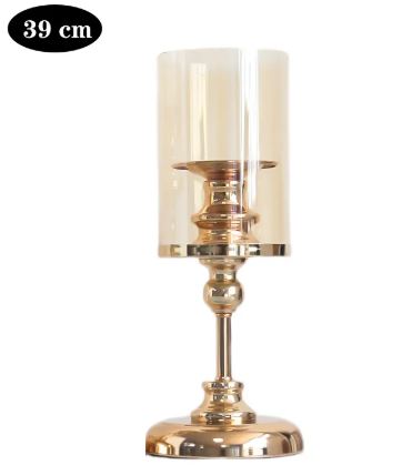 Champagne Metal Candle Holder Set