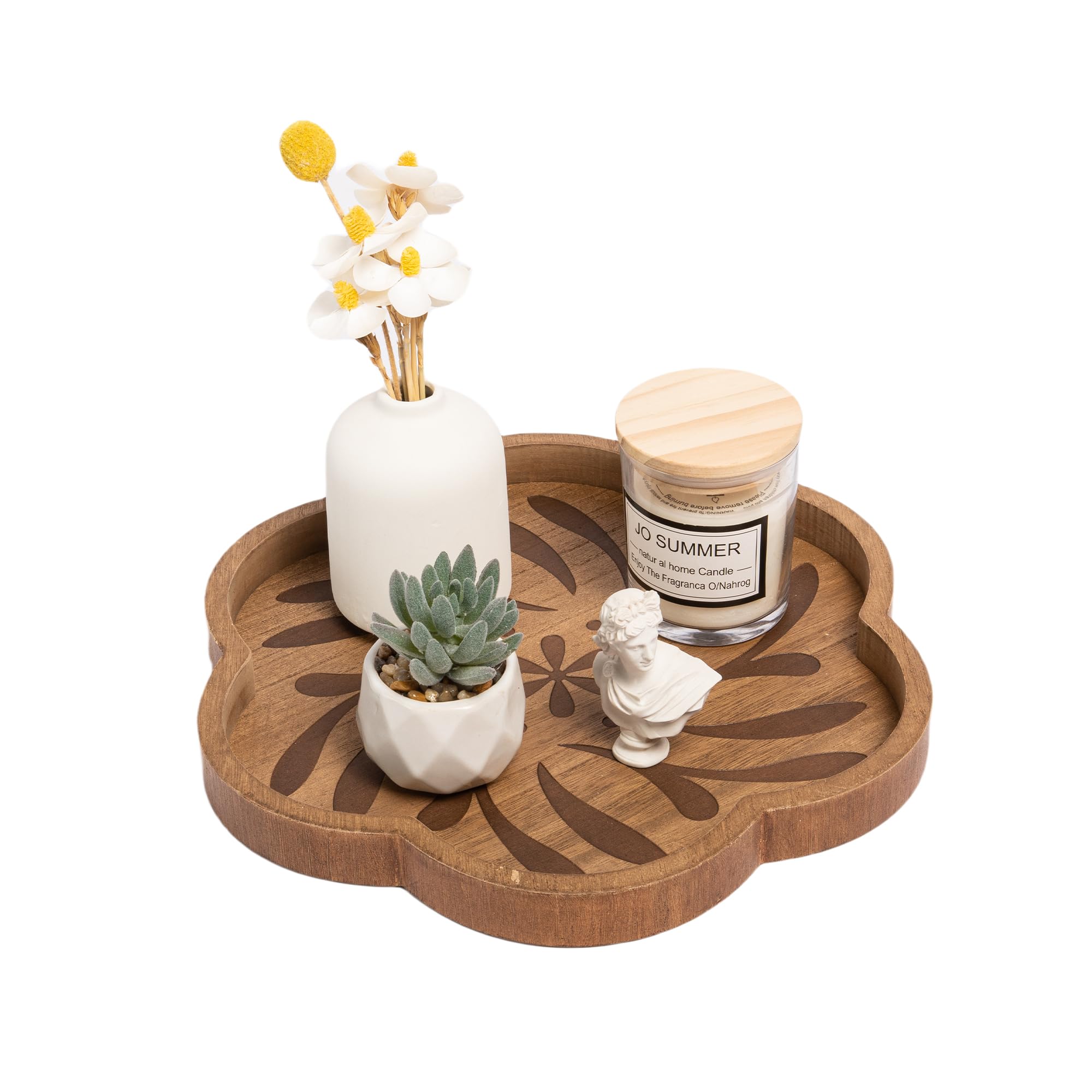 Scalloped Wooden Decorative Tray