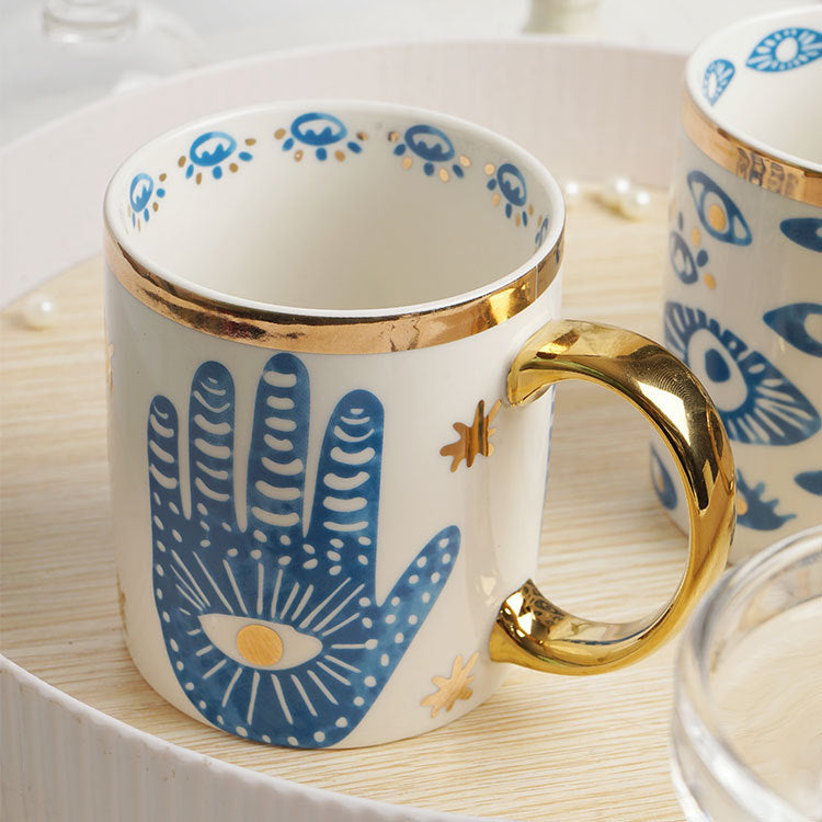 Evil Eye Ceramic Mug & Plate Set